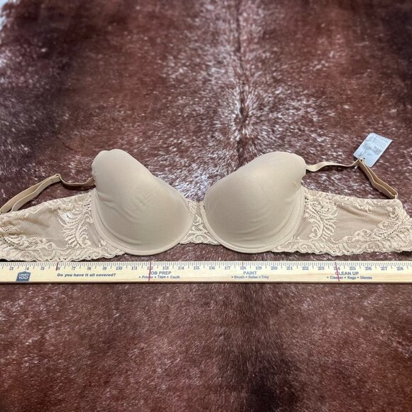 Natori Feathers Contour Plunge T-Shirt Bra Café Nude 42DD NWT - Picture 5 of 11